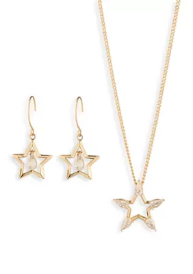 Star Cubic Zirconia Pendant Necklace & Star Drop Earring Set by Lainey Wilson