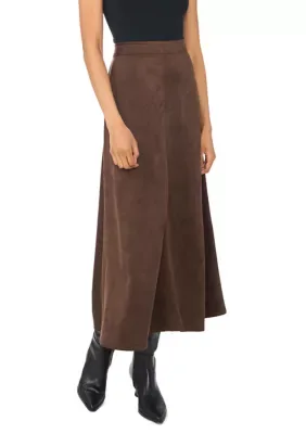 A-Line Vegan Suede Skirt