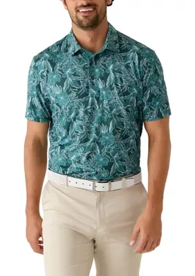 Short Sleeve Hibiscus Print Button Up Shirt by IZOD