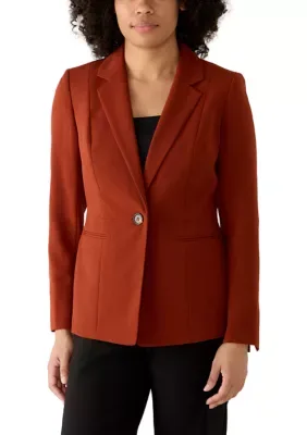 2-Button Flap Pocket Crepe Blazer by Kasper