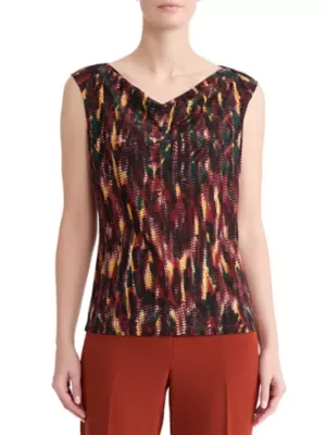 Cap Sleeve Cowl Neck Blouse by Kasper