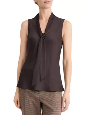 Sleeveless Bias Bow Blouse