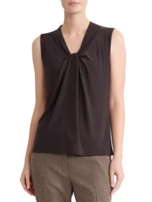 Sleeveless Knot Front Blouse by Kasper