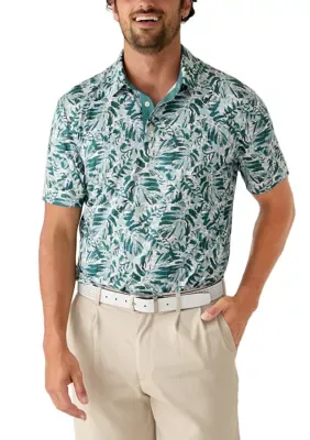 Short Sleeve Palm Leaves Button Up Shirt by IZOD
