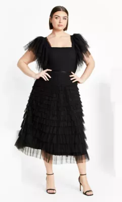 Averi Tulle Midi Skirt by City Chic