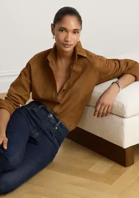 Relaxed Fit Goat-Suede Shirt by Ralph Lauren