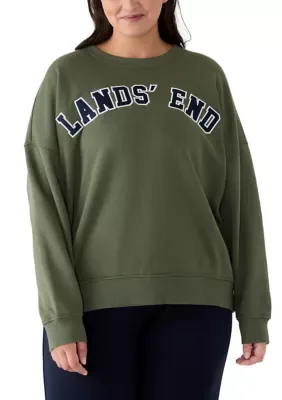 Fleece Logo Sweatshirt by Lands' End