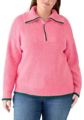 Long Sleeve 1/4 Zip Pullover Sweater by Crown & Ivy