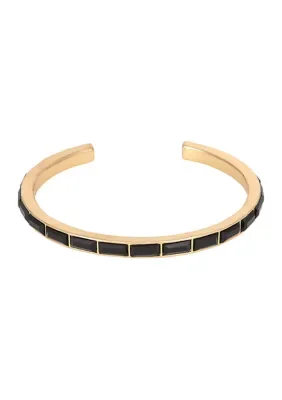Thin Crystal Stone Cuff Bracelet