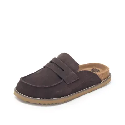 Mila Suede Loafer Mule Clog by Yellow Box