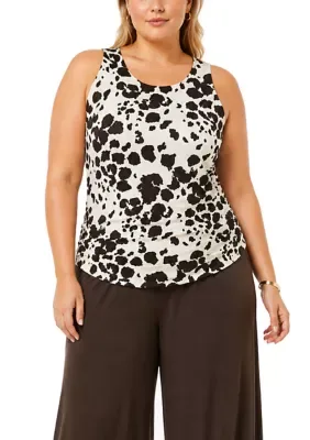 Cow Print Side Ruched Lace Back by Coin1804