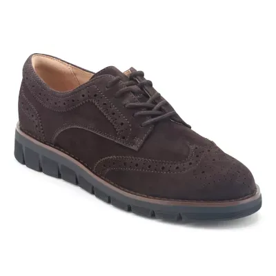 Veanna eFlex Casual Lace-Up Oxfords - Dark Brown Suede by Easy Spirit