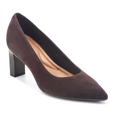 Hazen eFlex Pointy Toe Pumps - Dark Brown Suede by Easy Spirit