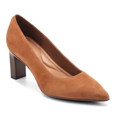 Hazen eFlex Pointy Toe Pumps - Medium Brown Suede