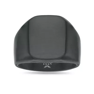 Matte Black Stainless Steel Signet Ring by Lynx