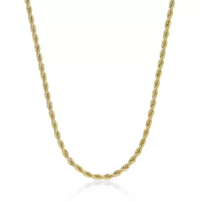 Stainless Steel 6mm Rope Chain Necklace 24 In by Lynx