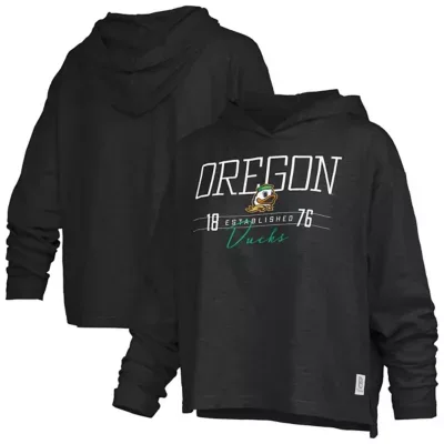NCAA Oregon Ducks Castillo Slub Waist Length Long Sleeve Hooded T-Shirt by Pressbox