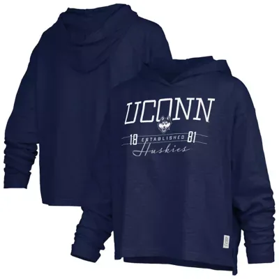 NCAA UConn Huskies Castillo Slub Waist Length Long Sleeve Hooded T-Shirt by Pressbox
