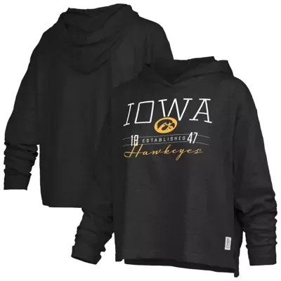 NCAA Iowa Hawkeyes Castillo Slub Waist Length Long Sleeve Hooded T-Shirt by Pressbox
