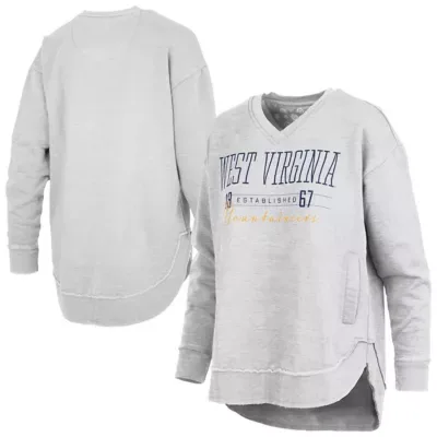 NCAA West Virginia Mountaineers Marcus East Hall Poncho V-Neck Sweatshirt by Pressbox