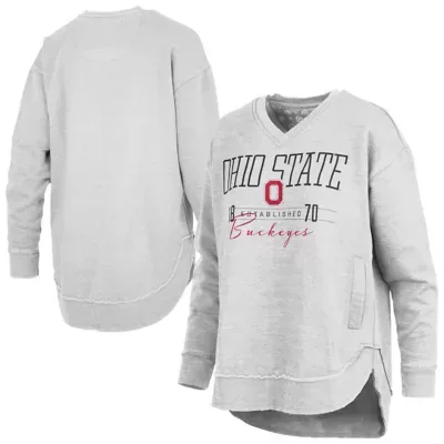 NCAA Ohio State Buckeyes Marcus East Hall Poncho V-Neck Sweatshirt by Pressbox