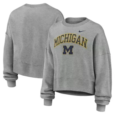 NCAA Michigan Wolverines Oversized Phoenix Arch Pullover Sweatshirt by Nike