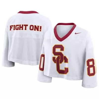 NCAA USC Trojans Oversized Logo Cropped Fashion Jersey by Nike