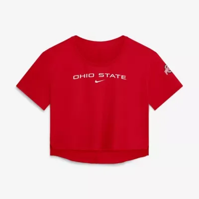 NCAA Ohio State Buckeyes Premium Performance Dri-FIT Cropped Top by Nike