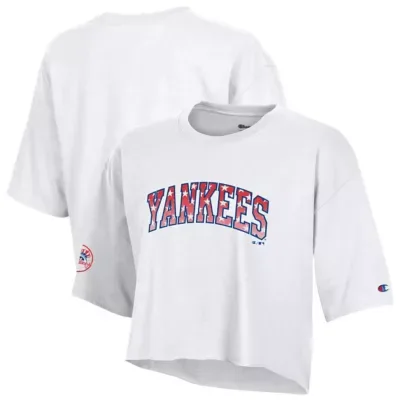 MLB New York Yankees Boyfriend Cropped Americana T-Shirt