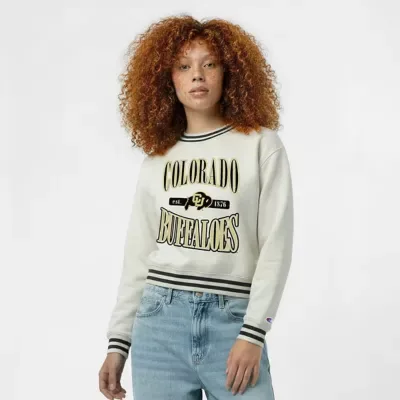 NCAA Colorado Buffaloes Yarn Dye Rib Reverse Weave Crew Sweatshirt by Champion