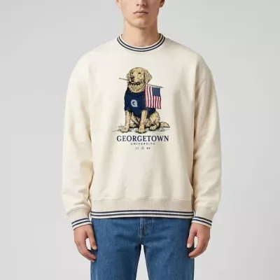 NCAA Georgetown Hoyas Americana Good Boy Ribbed Premium Sweatshirt by Uscape Apparel