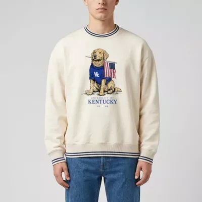NCAA Kentucky Wildcats Americana Good Boy Ribbed Premium Sweatshirt by Uscape Apparel