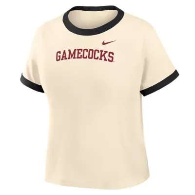 NCAA South Carolina Gamecocks Ringer Modest Cropped T-Shirt by Nike
