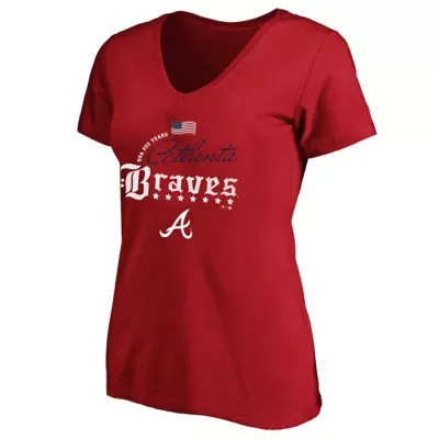 MLB Atlanta Braves USA 250 Years V-Neck T-Shirt by Fanatics
