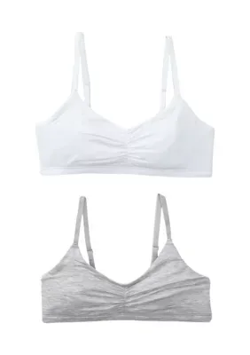 2 Pack Modal Ruched Cropped Bralettes by Maidenform