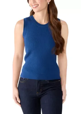 Ribbed Crew Neck Tank Top by Calvin Klein
