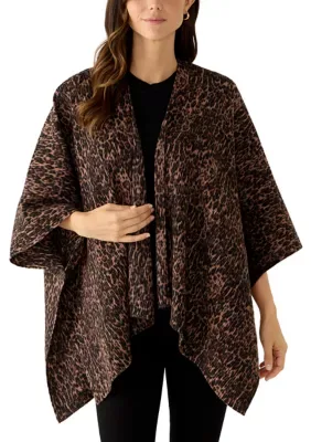 Animal Print Pleated Supersoft Topper by Vince Camuto