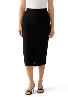 Front Slit Midi Pencil Skirt by Love by Design