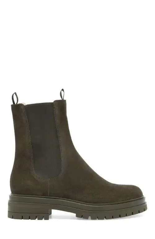 Chester Boots in Dark Green Suede