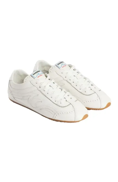 Light Wave Leather Trainers by SANDRO