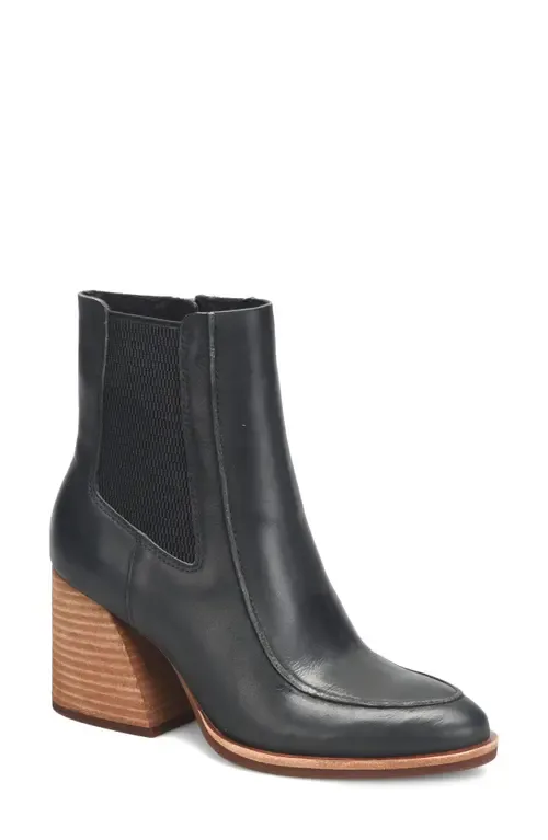 Almond Toe Bootie in Black Leather by Kork-Ease®