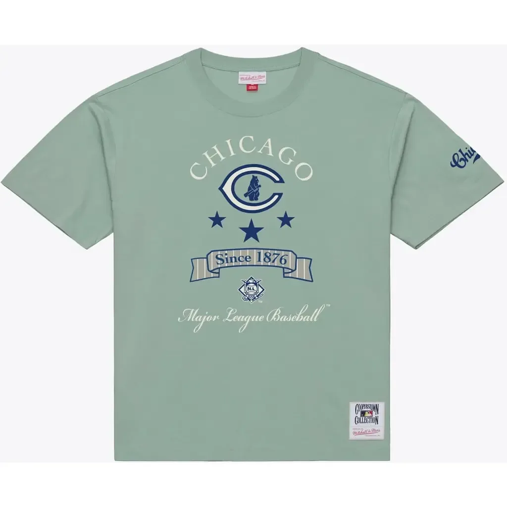 Mitchell & Ness Green Chicago Cubs Yacht Rock T-Shirt by Mitchell & Ness