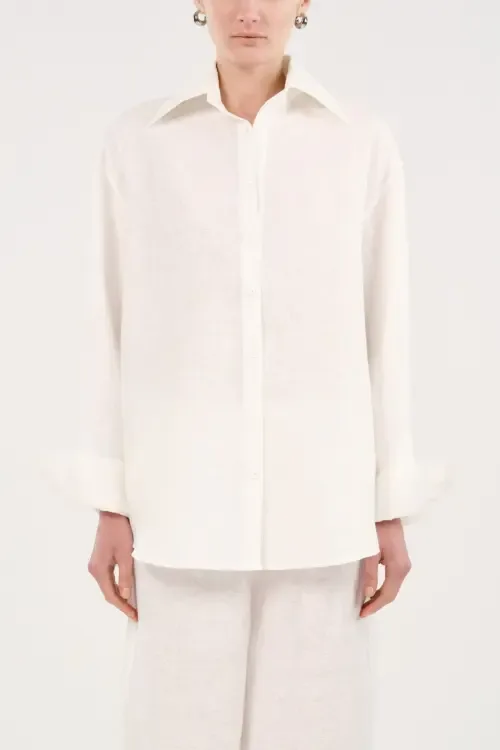 Oversized Linen Button Up Shirt