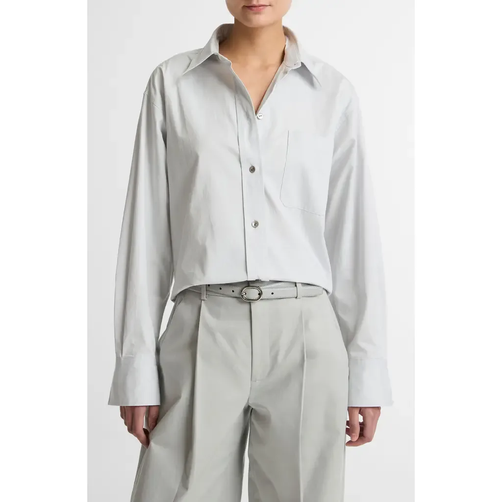Crop Cotton Shirt by Vince