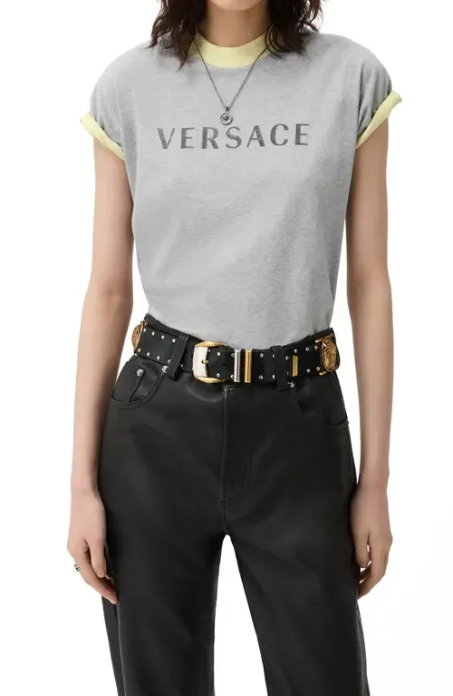 Reversible Logo Graphic T-Shirt by Versace