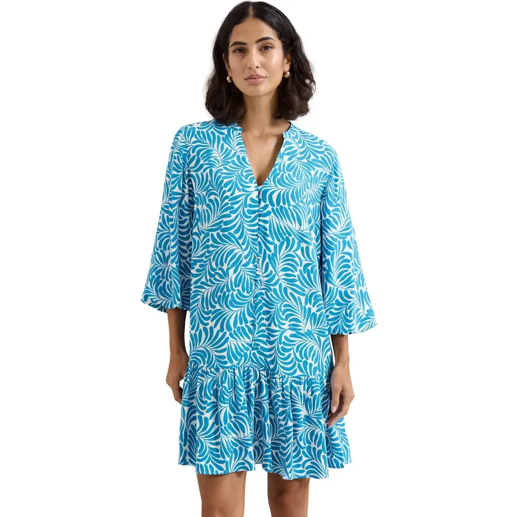 Phoebe Tiered Hem V-Neck Mini Dress