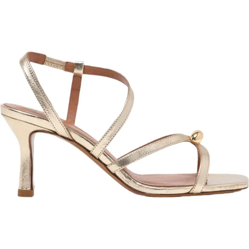 Metallic Multi-Strap Sandals by maje