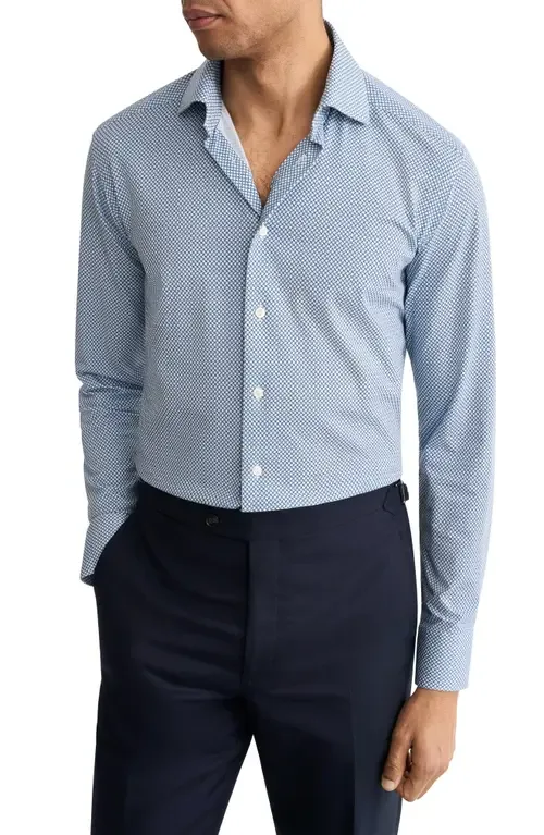 Slim Fit Geo Stretch Jersey Dress Shirt by Eton