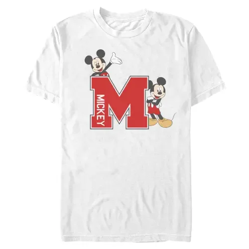 Retro Poses Big M Short Sleeve Graphic T-Shirt by Mickey & Friends