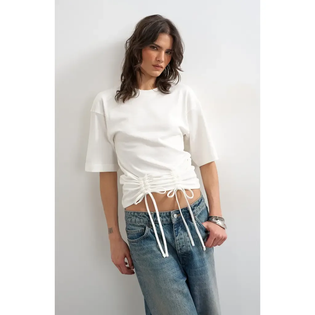 Drawstring Hem T-Shirt by Topshop